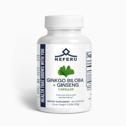 Neferu Ginkgo Biloba + Ginseng – Mental Clarity and Energy for Women