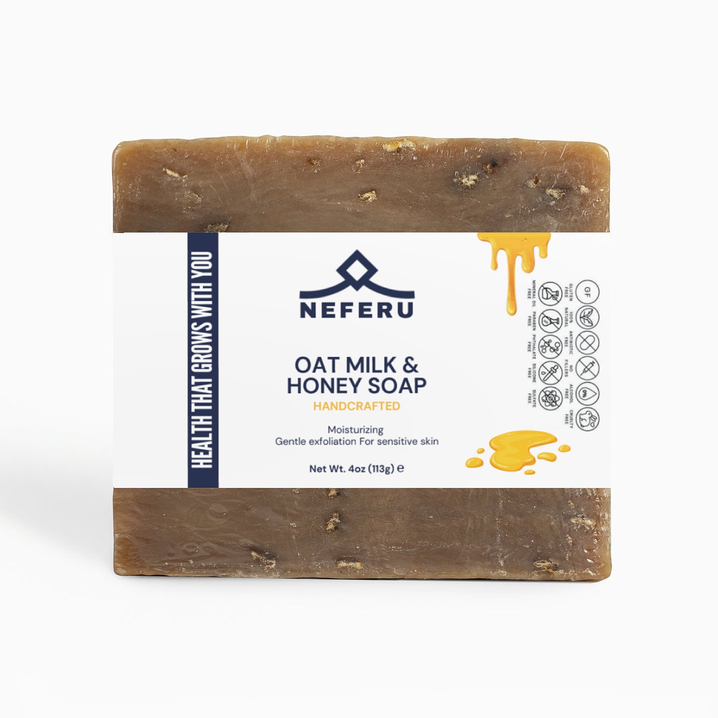 Neferu Oat Milk Honey Soap – Nourish, Soothe, and Pamper